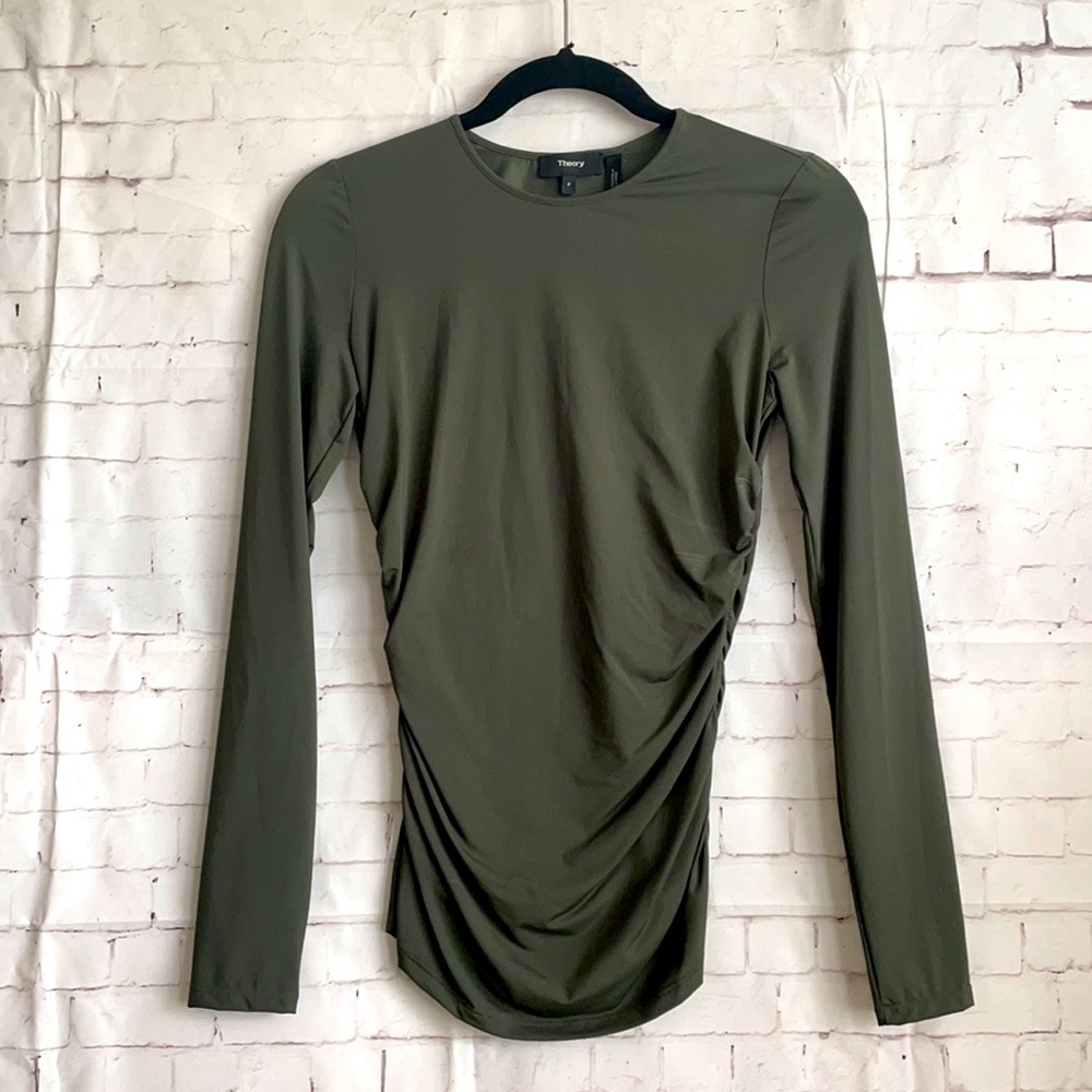 Theory Ruched Jersey top in Petite NWT!